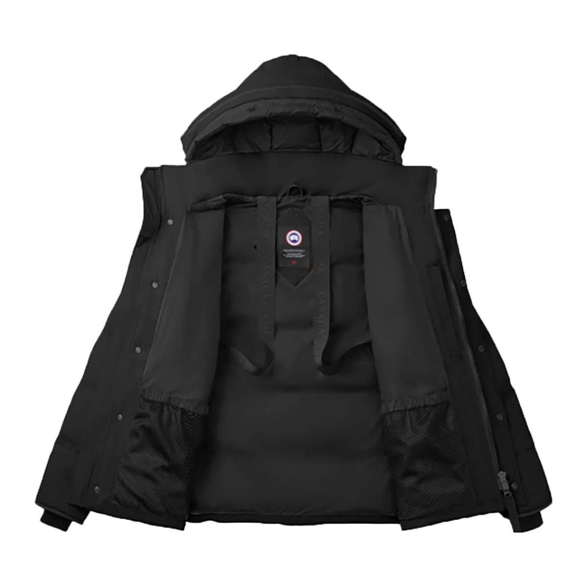 CANADA GOOSE WYNDHAM PARKA IN BLACK WITH THE ICONIC BADGE