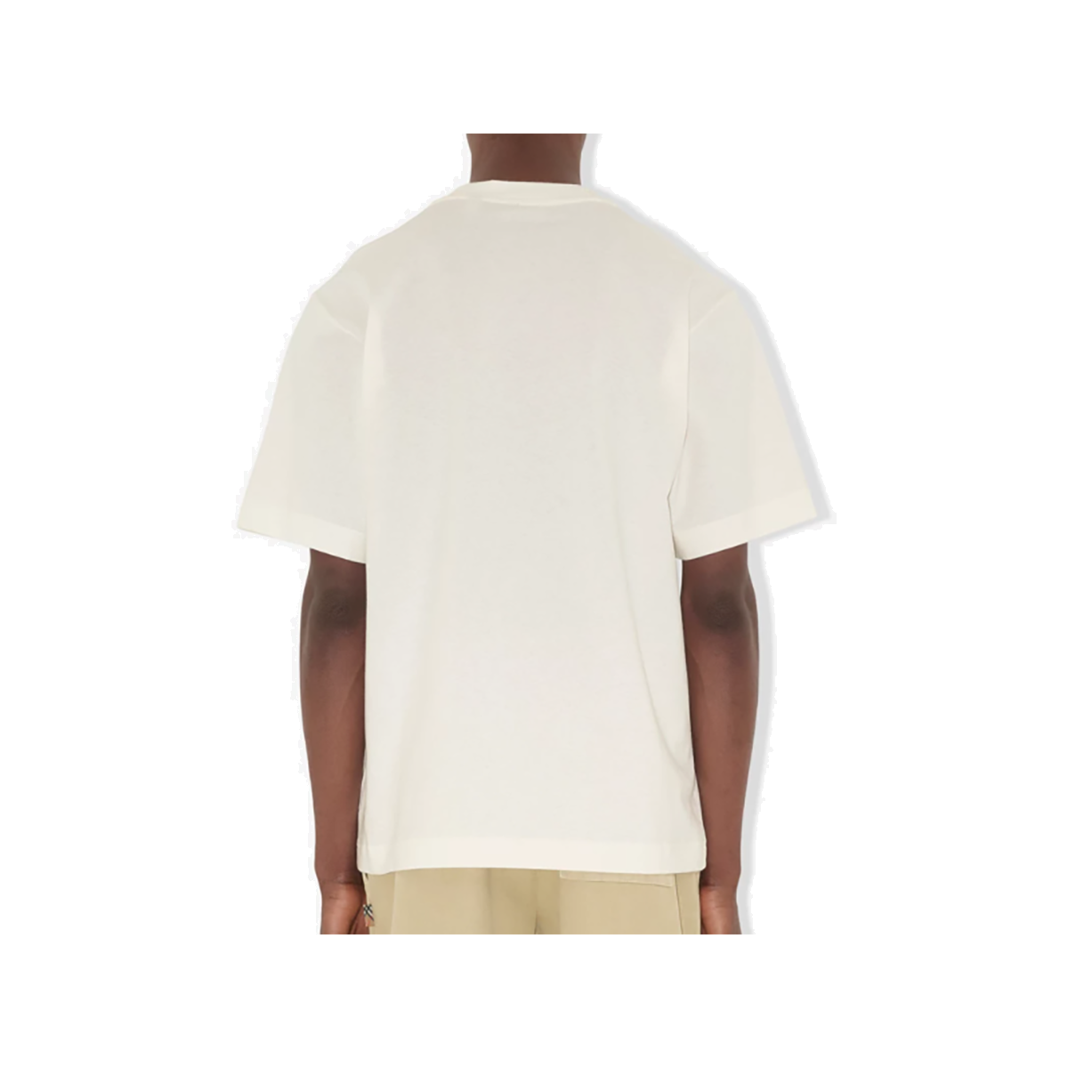 BURBERRY CROSS STITCH EKD COTTON T-SHIRT IN CHALK