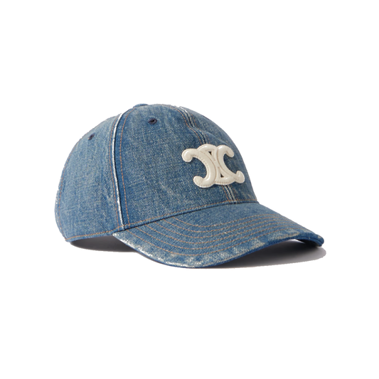 CELINE HOMME LOGO-APPLIQUED DENIM CAP