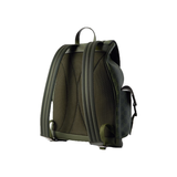 GUCCI LEATHER-TRIMMED MONOGRAM SUPREME COATED-CANVAS BACKPACK IN GREEN