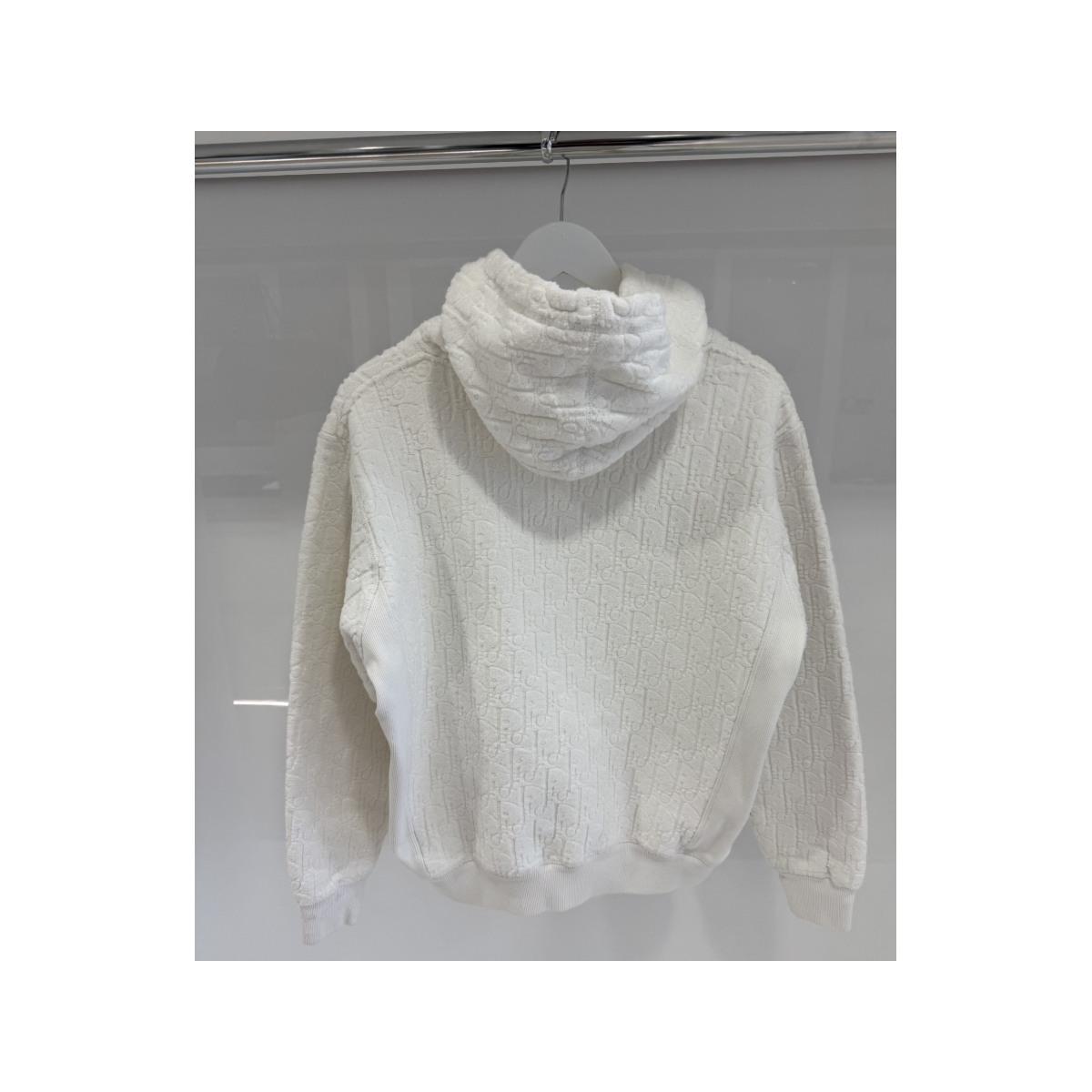 PRELOVED DIOR OBLIQUE RELAXED-FIT HOODIE IN OFF WHITE