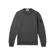 STONE ISLAND LOGO-APPLIQUED GARMENT COTTON SWEATER IN LEAD GRAY