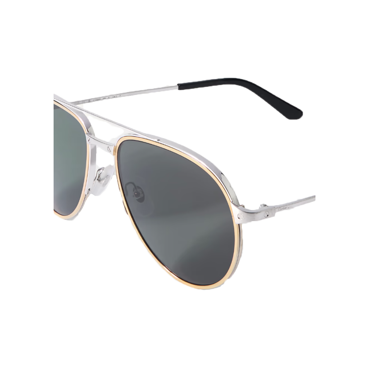 CARTIER EYEWEAR GOLD SANTOS AVIATOR SUNGLASSES