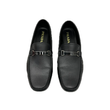 PRELOVED BLACK LEATHER SLIP ON LOAFERS IN BLACK