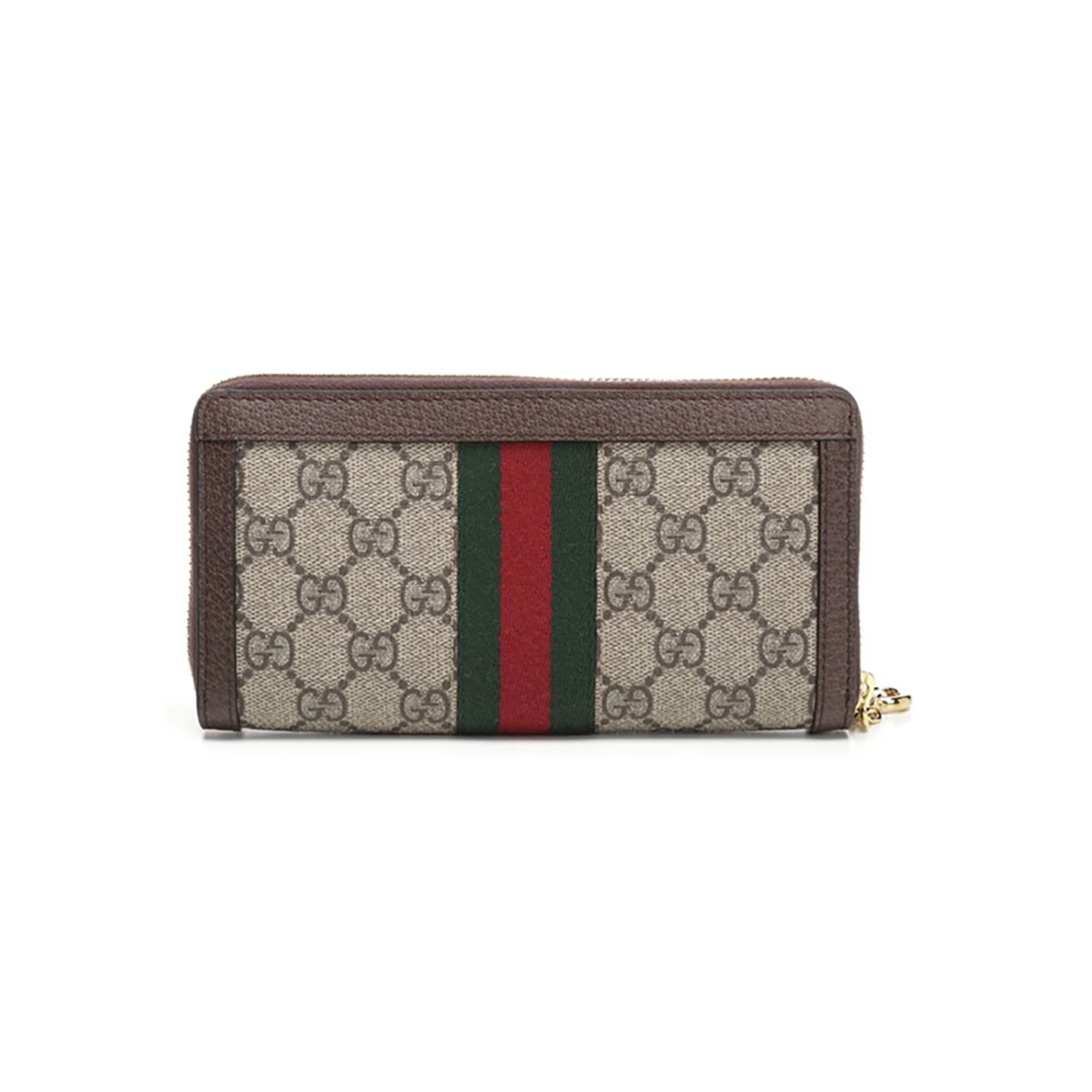 GUCCI OPHIDIA GG ZIP AROUND WALLET IN BEIGE