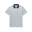 GUCCI LOGO GG EMBROIDERED POLO IN WHITE