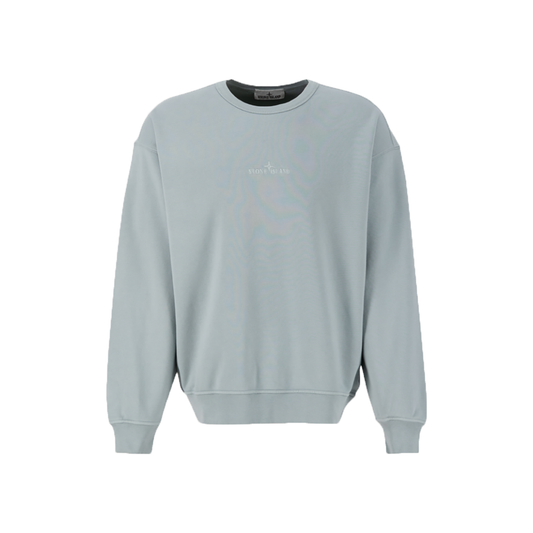 STONE ISLAND LOGO-EMBROIDERED SWEATER IN BLUE