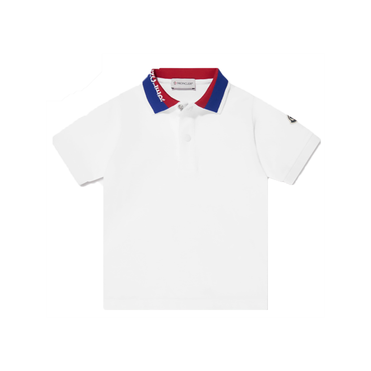 MONCLER ENFANT CONTRAST POLO IN WHITE