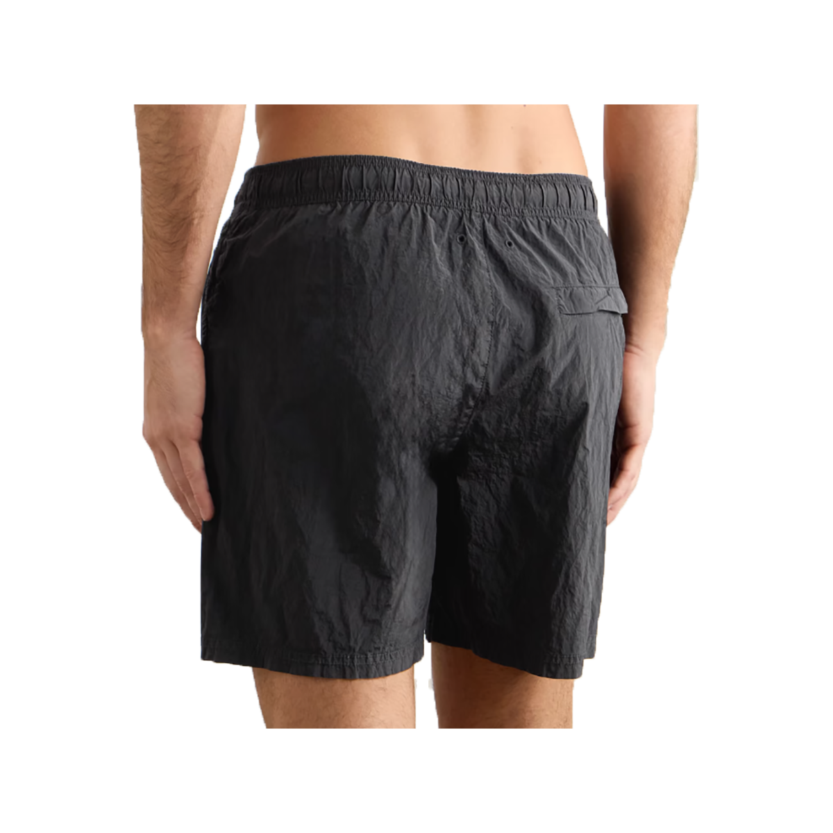 STONE ISLAND STRAIGHT-LEG SWIM SHORTS IN BLACK