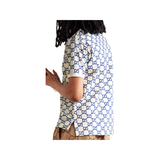GUCCI LOGO GG EMBROIDERED POLO IN WHITE