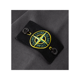 STONE ISLAND LOGO-APPLIQUED GARMENT COTTON SWEATER IN LEAD GRAY