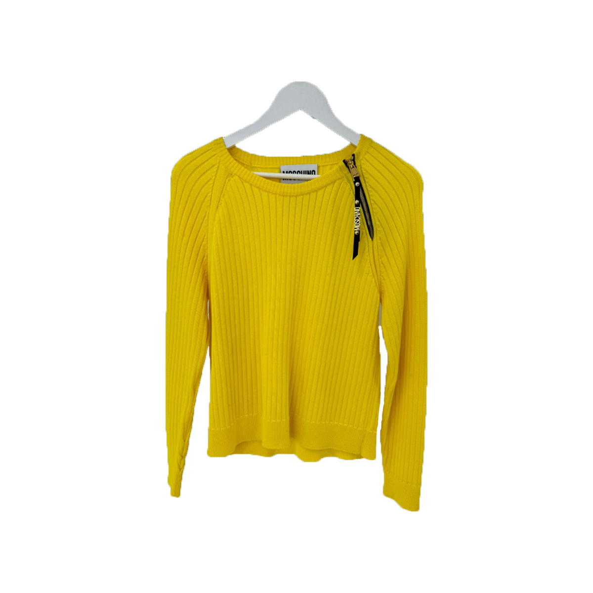PRELOVED MOSCHINO ZIP SWEATER IN YELLOW