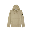 STONE ISLAND LOGO BADGE COTTON HOODIE IN BEIGE