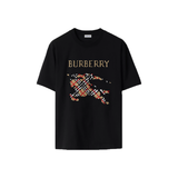 BURBERRY CROSS STITCH EKD COTTON T-SHIRT IN black