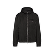 PRADA RE-NYLON HOODED BLOUSON JACKET IN BLACK