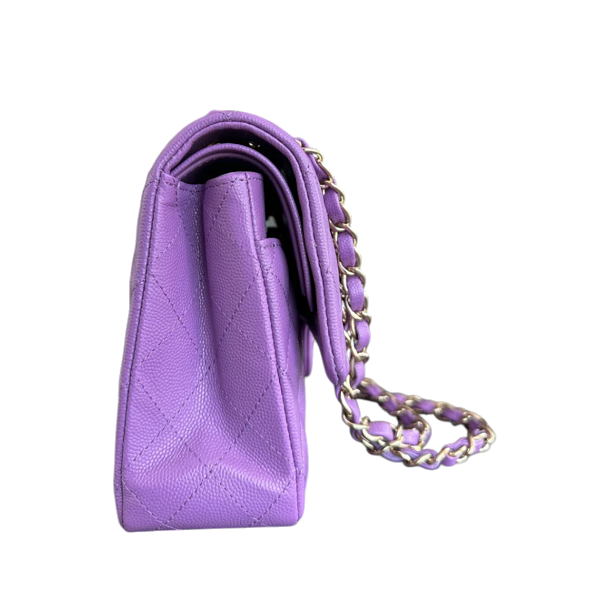 CHANEL PURPLE CAVIAR QUILTED MEDIUM FLAP BAG