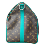 PRELOVED LOUIS VUITTON BROWN AND GREEN MONOGRAM KEEPALL 50