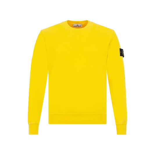 STONE ISLAND LOGO PATCH SWEATER IN YELLOW