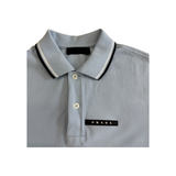 PRELOVED PRADA LOGO BADGE POLO SHIRT IN BABY BLUE