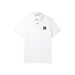 STONE ISLAND LOGO-APPLIQUED COTTON-BLEND POLO IN WHITE