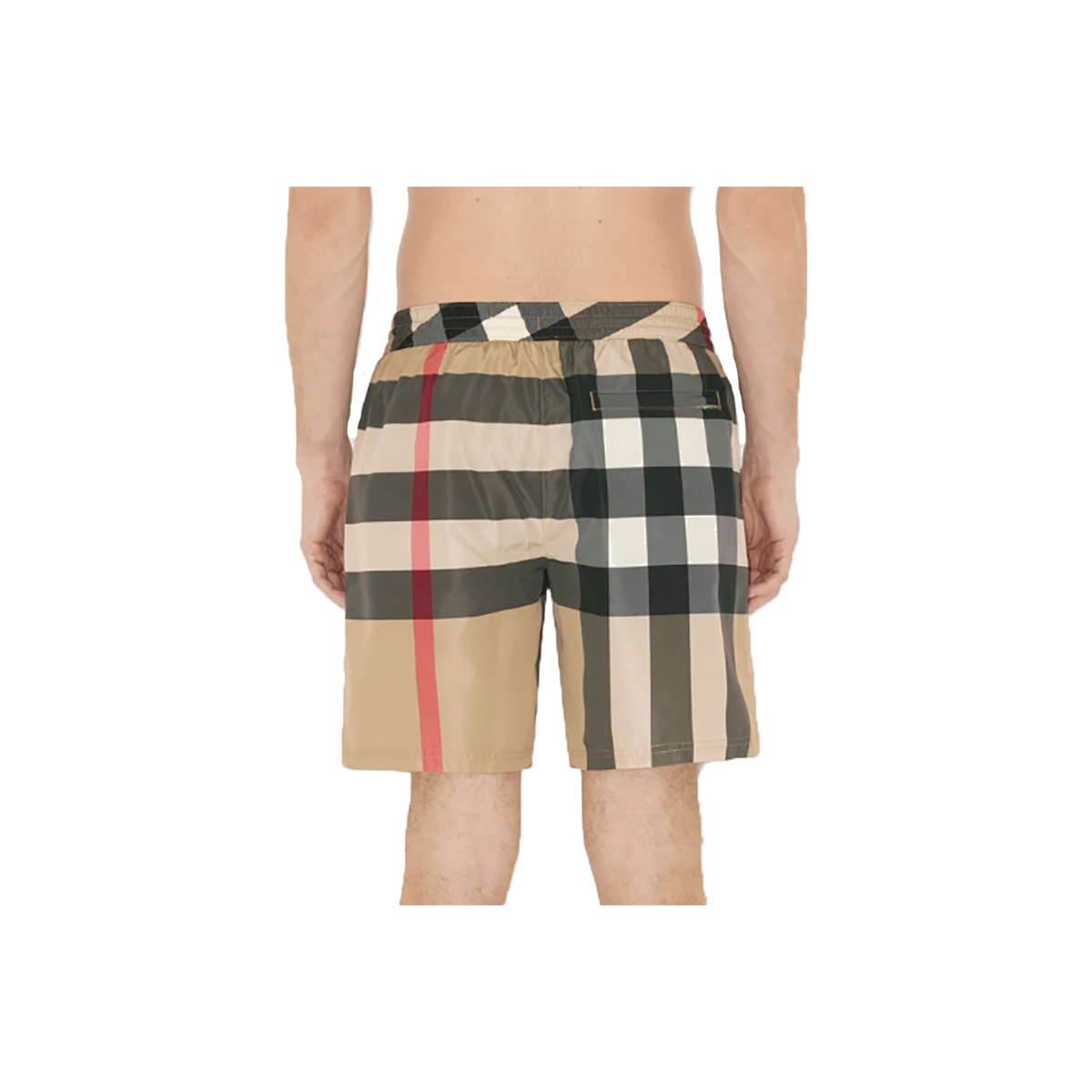 BURBERRY CHECK SWIM SHORTS IN ARCHIVE BEIGE