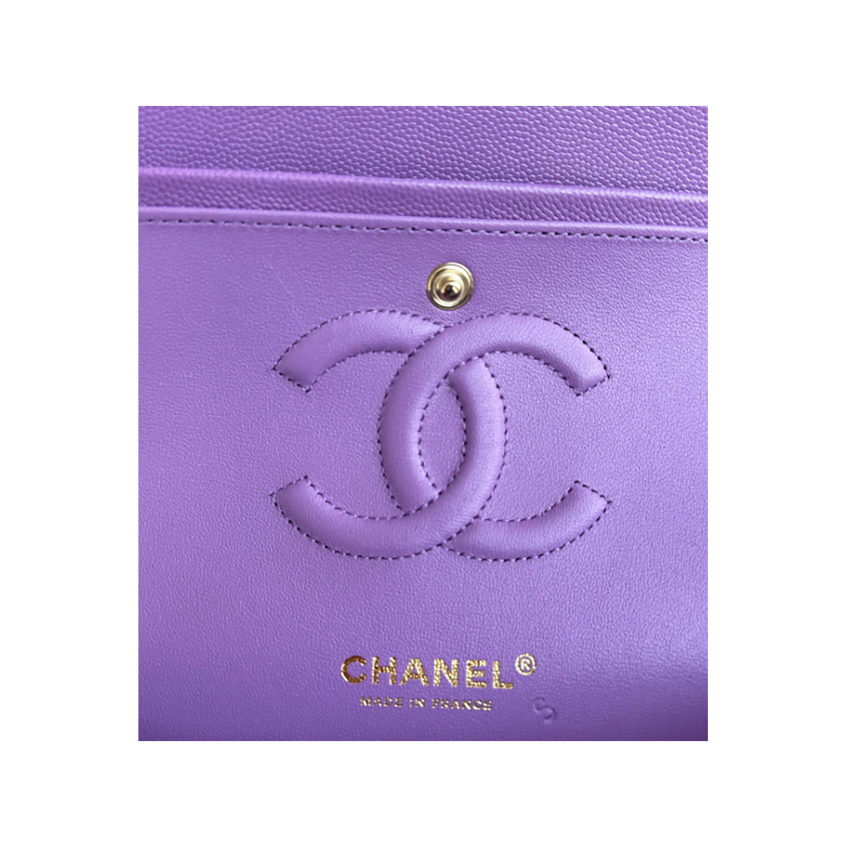 CHANEL PURPLE CAVIAR QUILTED MEDIUM FLAP BAG