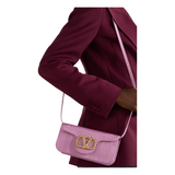 VALENTINO LOCO EMBELLISHED MOIRE BAG IN PINK