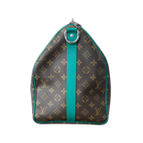 PRELOVED LOUIS VUITTON BROWN AND GREEN MONOGRAM KEEPALL 50