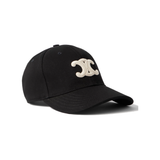 CELINE HOMME LOGO-APPLIQUED WOOL-TWILL BASEBALL CAP IN BLACK