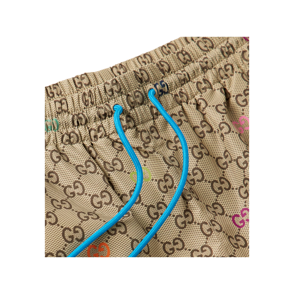 GUCCI LIDO STRAIGHT-LEG LOGO SHORTS IN BEIGE