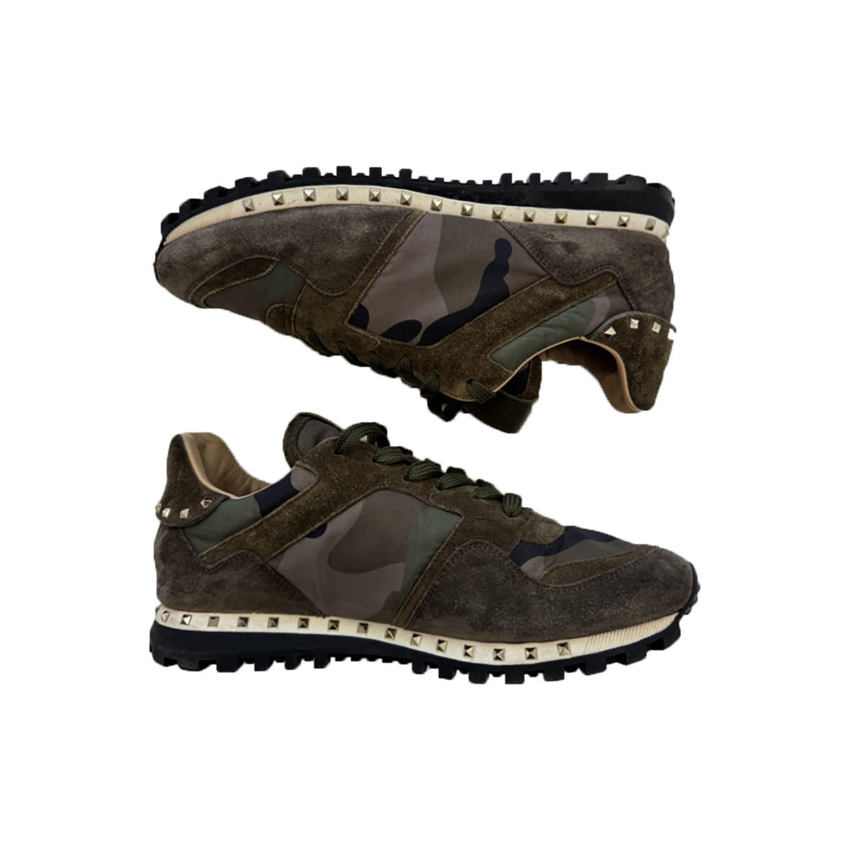 PRELOVED VALENTINO STUDED SOLE ROCKRUNNER IN GREEN