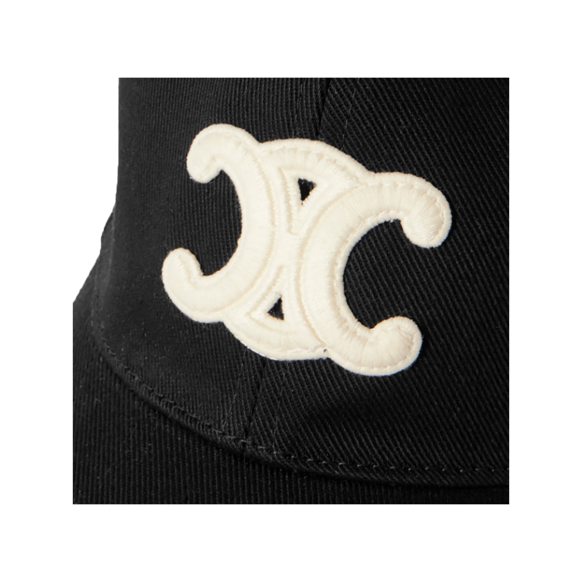 CELINE HOMME LOGO-APPLIQUED WOOL-TWILL BASEBALL CAP IN BLACK
