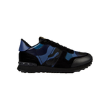 VALENTINO ROCKSTUD CAMO TRAINERS IN BLUE