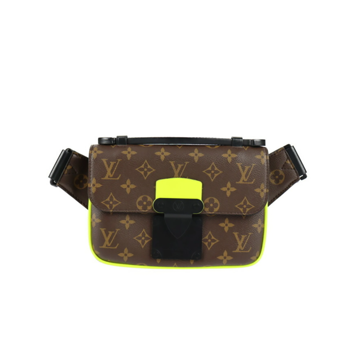LOUIS VUITTON S LOCK MESSENGER BAG IN BROWN AND YELLOW