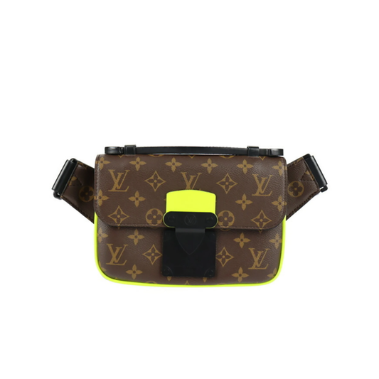 LOUIS VUITTON S LOCK MESSENGER BAG IN BROWN AND YELLOW