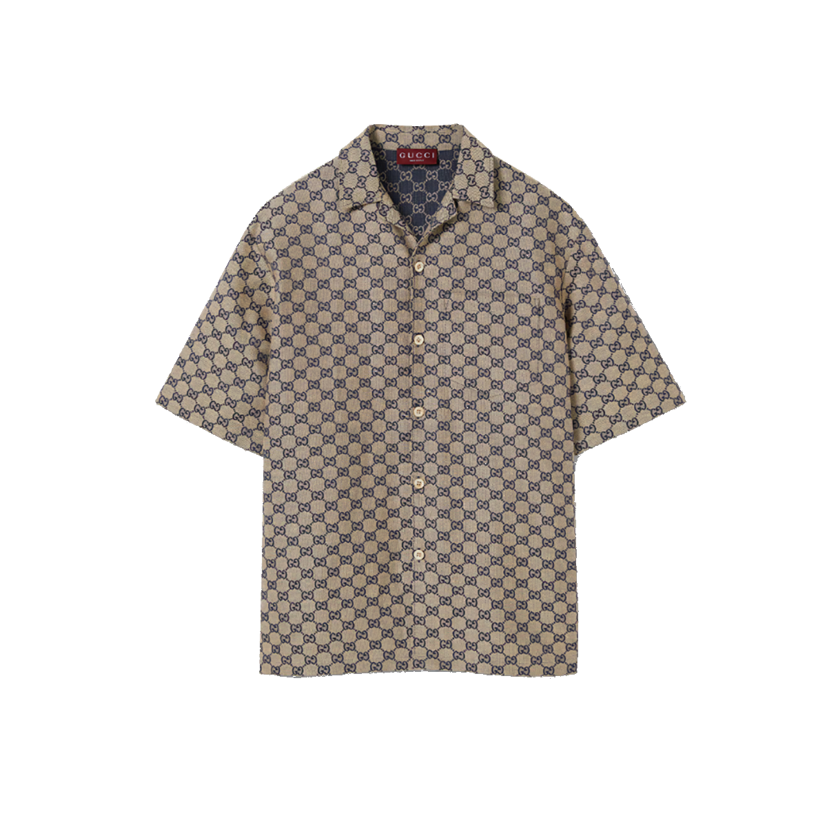 GUCCI LINEN BLEND CANVAS SHIRT IN BEIGE