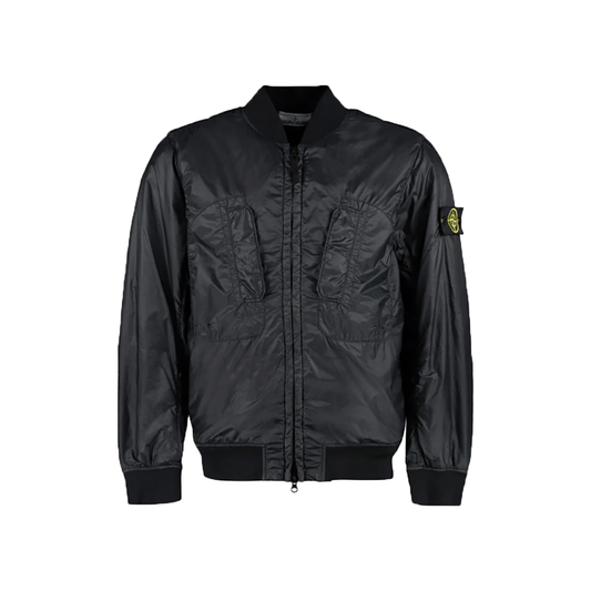 STONE ISLAND NYLON BOMBER JACKET IN BLACK
