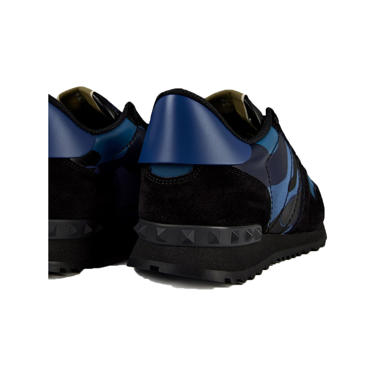 VALENTINO ROCKSTUD CAMO TRAINERS IN BLUE