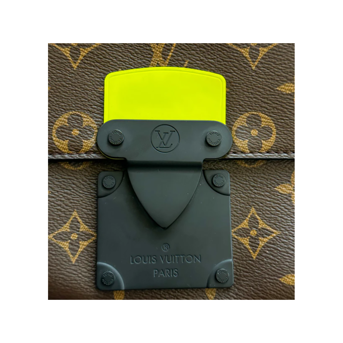 LOUIS VUITTON S LOCK MESSENGER BAG IN BROWN AND YELLOW