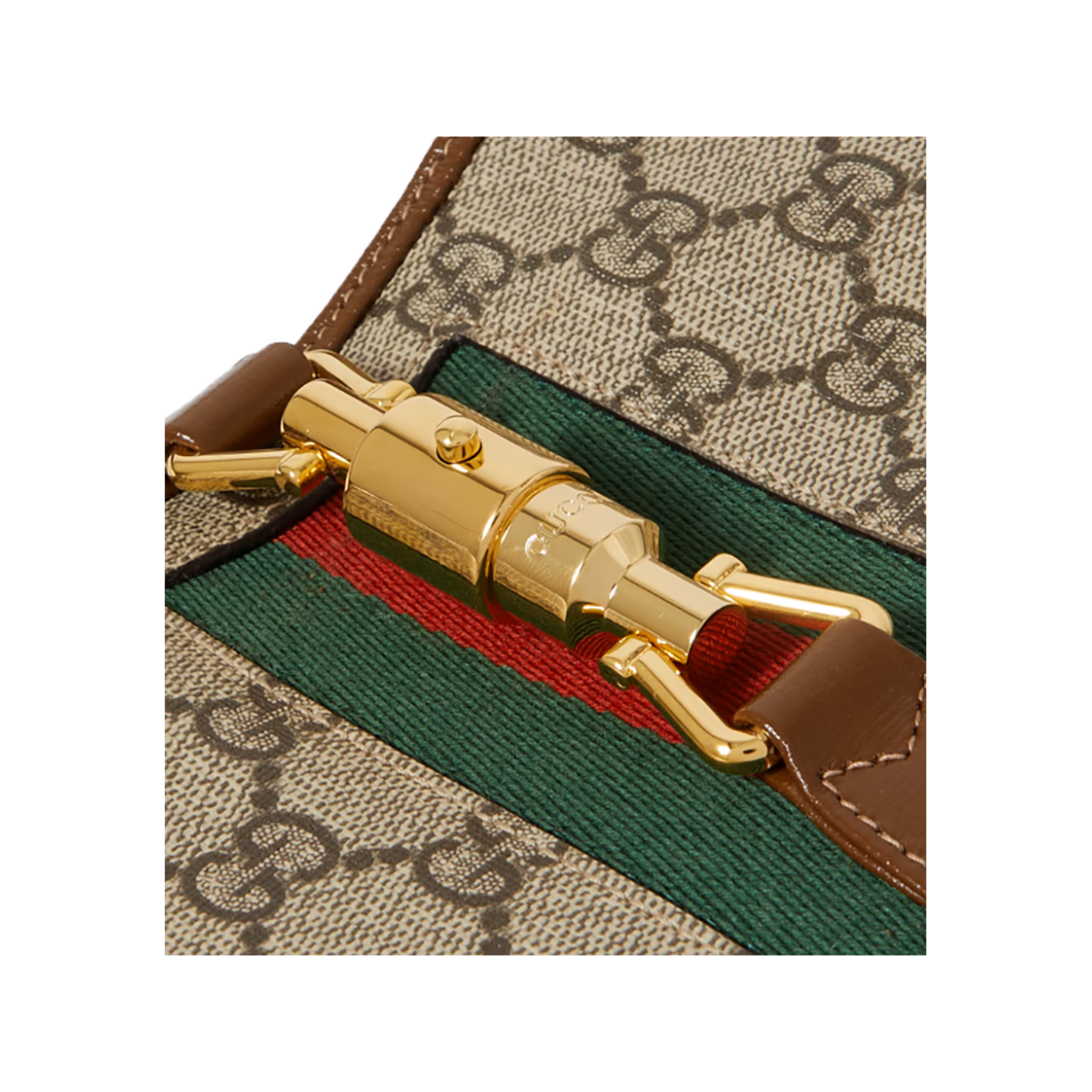 GUCCI JACKIE 1961 COATED CANVAS AND LEATHER SHOULDER BAG