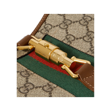 GUCCI JACKIE 1961 COATED CANVAS AND LEATHER SHOULDER BAG