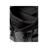 BOTTEGA VENETA FLAP INTRECCIATO LEATHER AND MESH BACKPACK IN BLACK