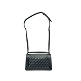 PRELOVED CHANEL SO BLACK CALFSKIN QUILTED MEDIUM BOY BAG