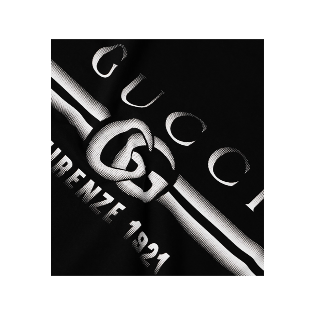 GUCCI LOGO-PRINT COTTON T-SHIRT IN BLACK