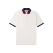 GUCCI COTTON BLEND COLOURED COLLAR POLO IN WHITE