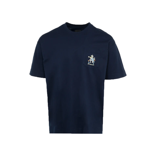 GIVENCHY GRAPHIC-PRINT LOGO T-SHIRT IN NAVY