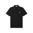 STONE ISLAND COTTON BLEND POLO IN BLACK