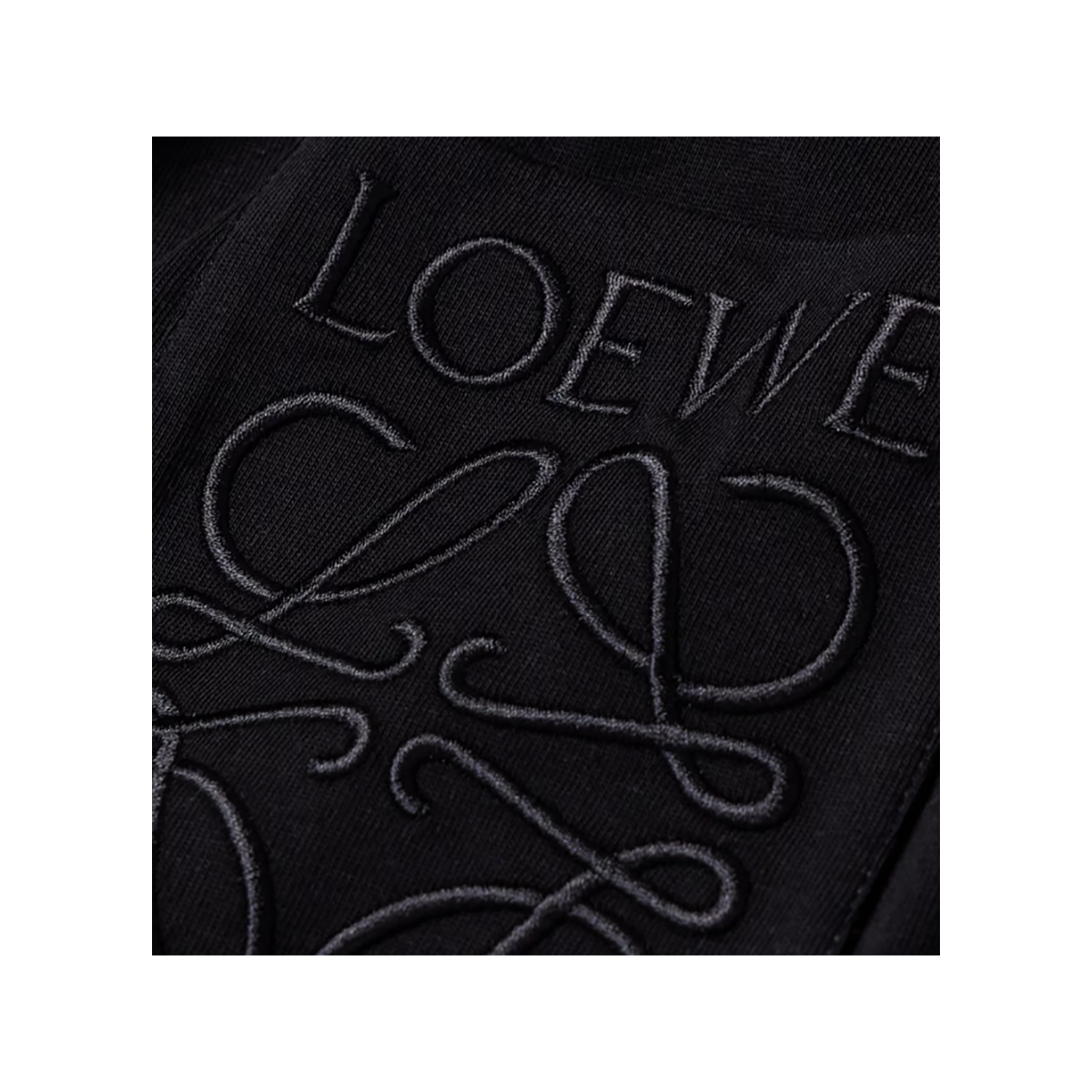LOEWE LOGO-EMBROIDERED COTTON T-SHIRT IN BLACK