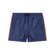 GUCCI SLIM-FIT MID-LENGTH LOGO SWIM SHORTS IN NAVY