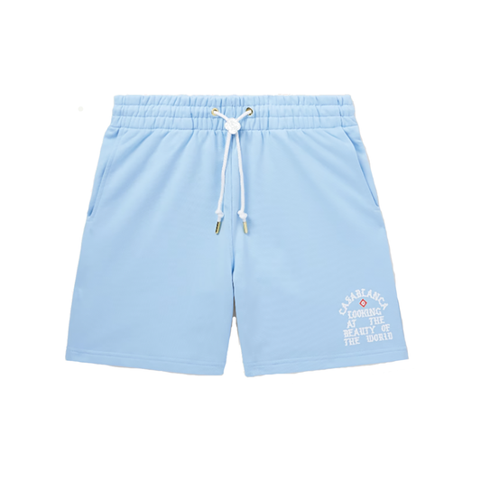 CASABLANCA ORGANIC COTTON-JERSEY SHORTS IN BLUE